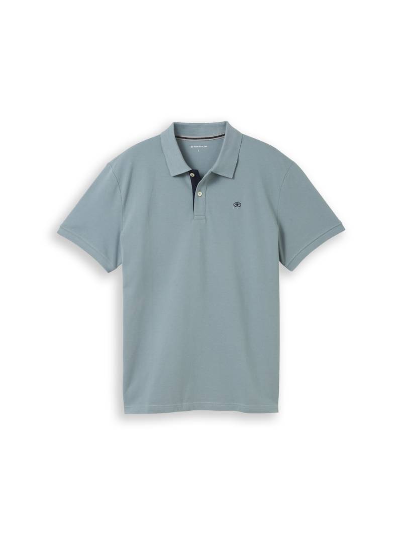 TOM TAILOR Herren Piqué Poloshirt aus Baumwolle, grün, Uni, Gr. XL von Tom Tailor