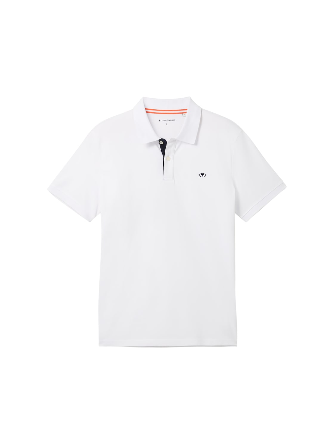 TOM TAILOR Herren Piqué Poloshirt aus Baumwolle, weiß, Uni, Gr. S von Tom Tailor