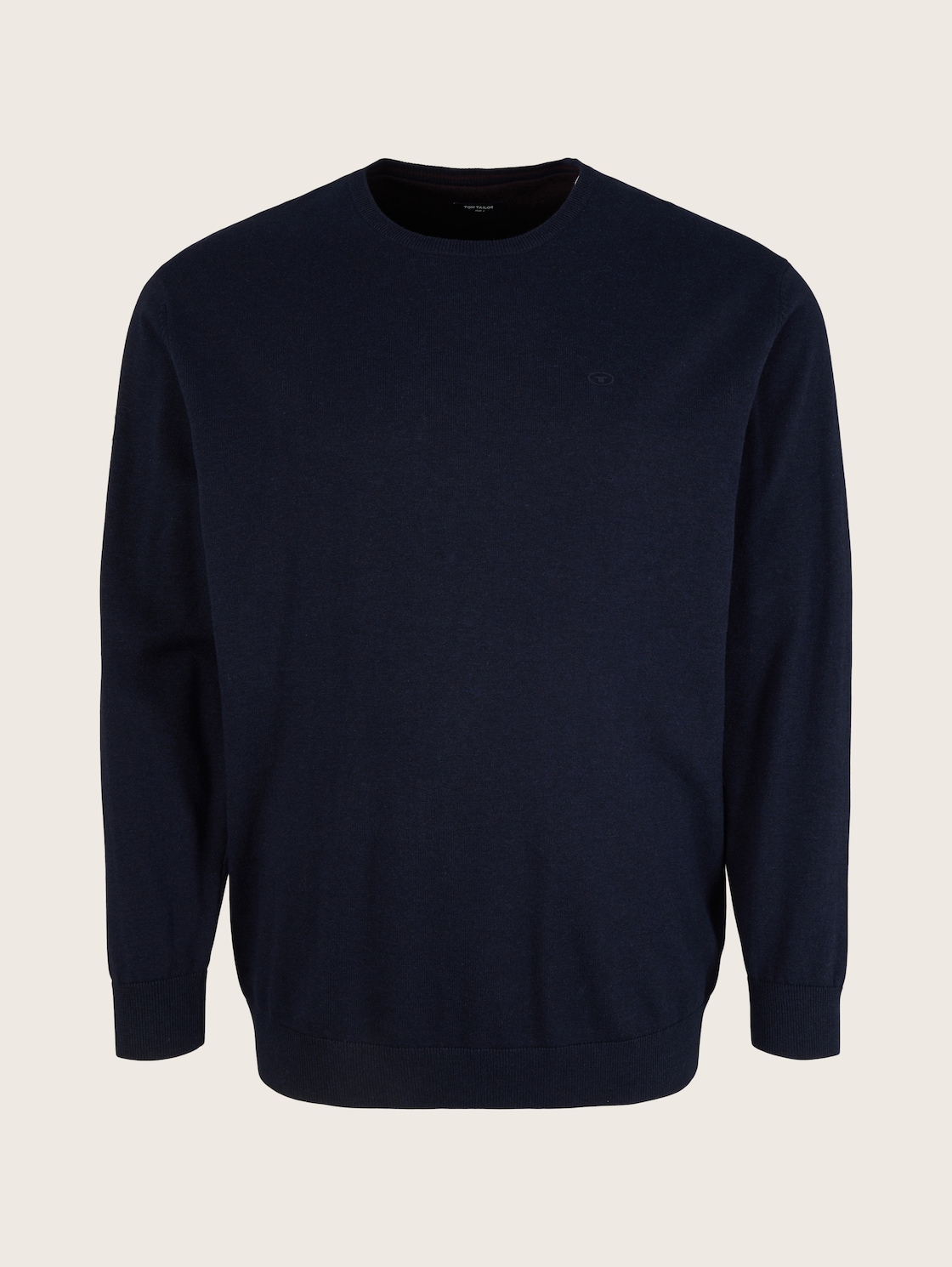 TOM TAILOR Herren Plus - Basic Pullover mit Logo-Stickerei, blau, Gr. 5XL von Tom Tailor