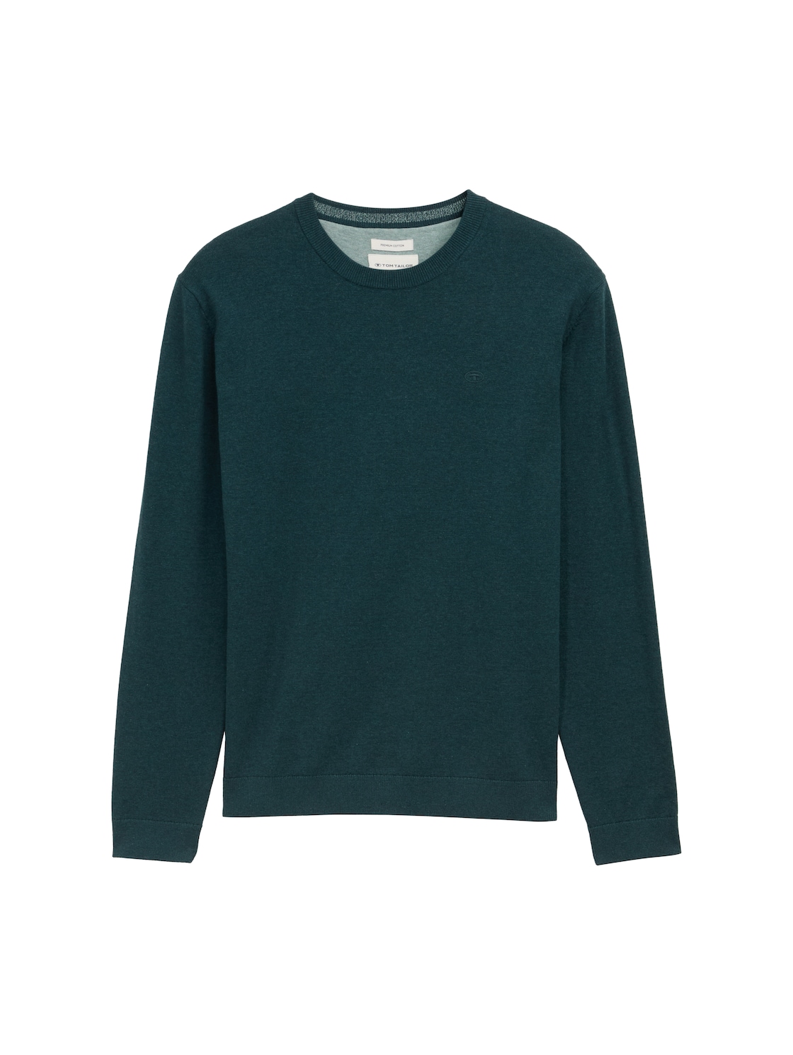 TOM TAILOR Herren Basic Strickpullover aus Baumwolle, grün, Meliert, Gr. XXXL von Tom Tailor