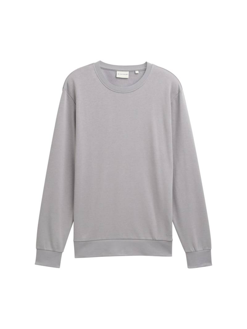 TOM TAILOR Herren Basic Sweatshirt in Unifarben, grau, Uni, Gr. XXXL von Tom Tailor