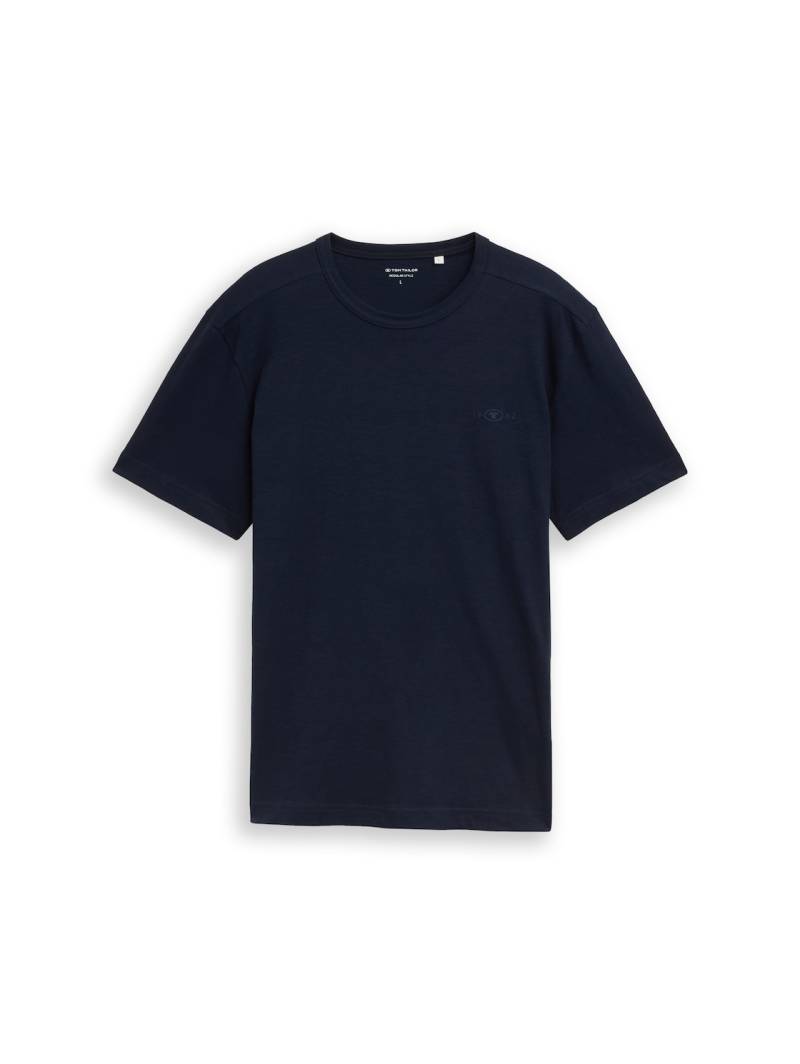 TOM TAILOR Herren Basic T-Shirt aus Baumwolle, blau, Uni, Gr. XXXL von Tom Tailor