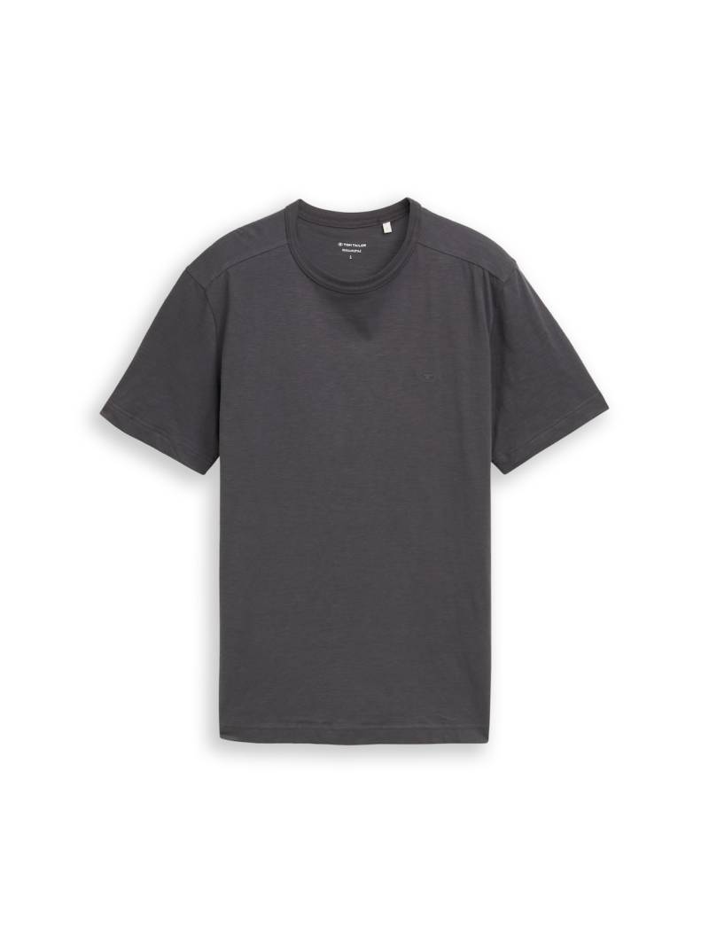 TOM TAILOR Herren Basic T-Shirt aus Baumwolle, schwarz, Uni, Gr. XXXL von Tom Tailor