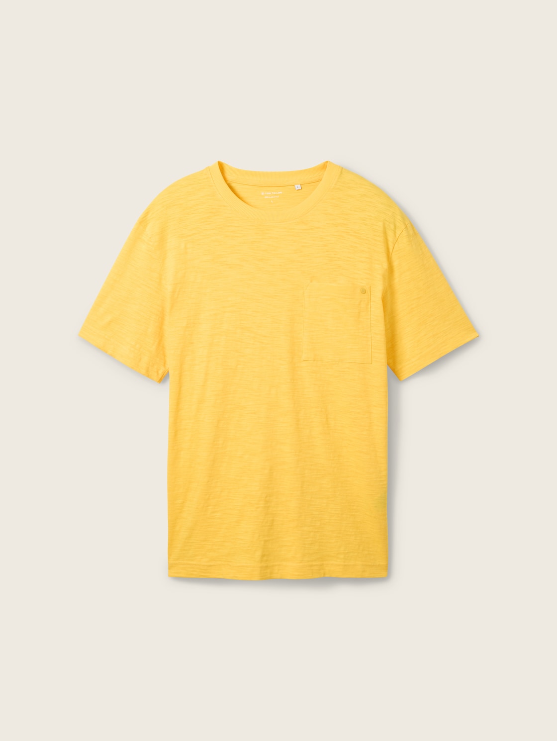 TOM TAILOR Herren Basic T-Shirt in Melange Optik, gelb, Melange Optik, Gr. M von Tom Tailor