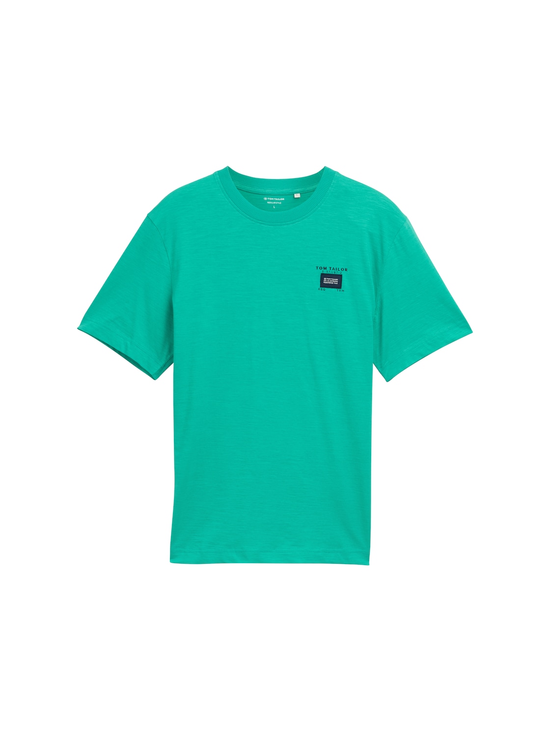 TOM TAILOR Herren Basic T-Shirt in Melange-Optik, grün, Uni, Gr. XXL von Tom Tailor