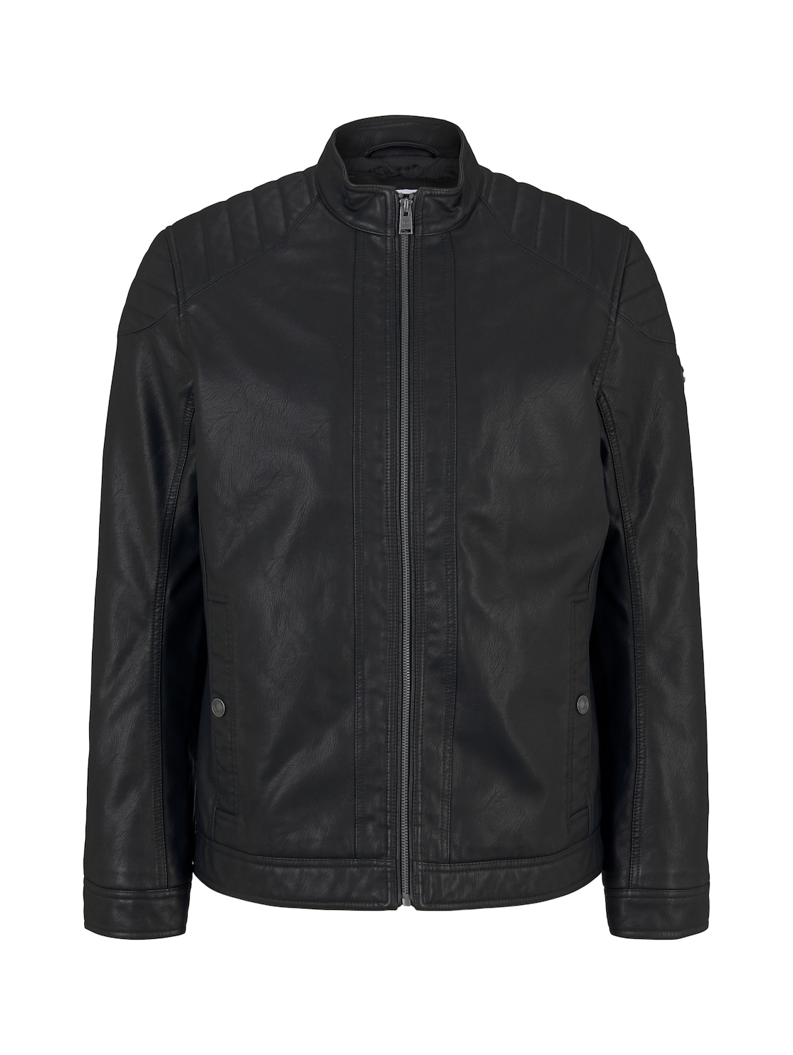 TOM TAILOR Herren Bikerjacke aus Kunstleder, schwarz, Gr. XL von Tom Tailor