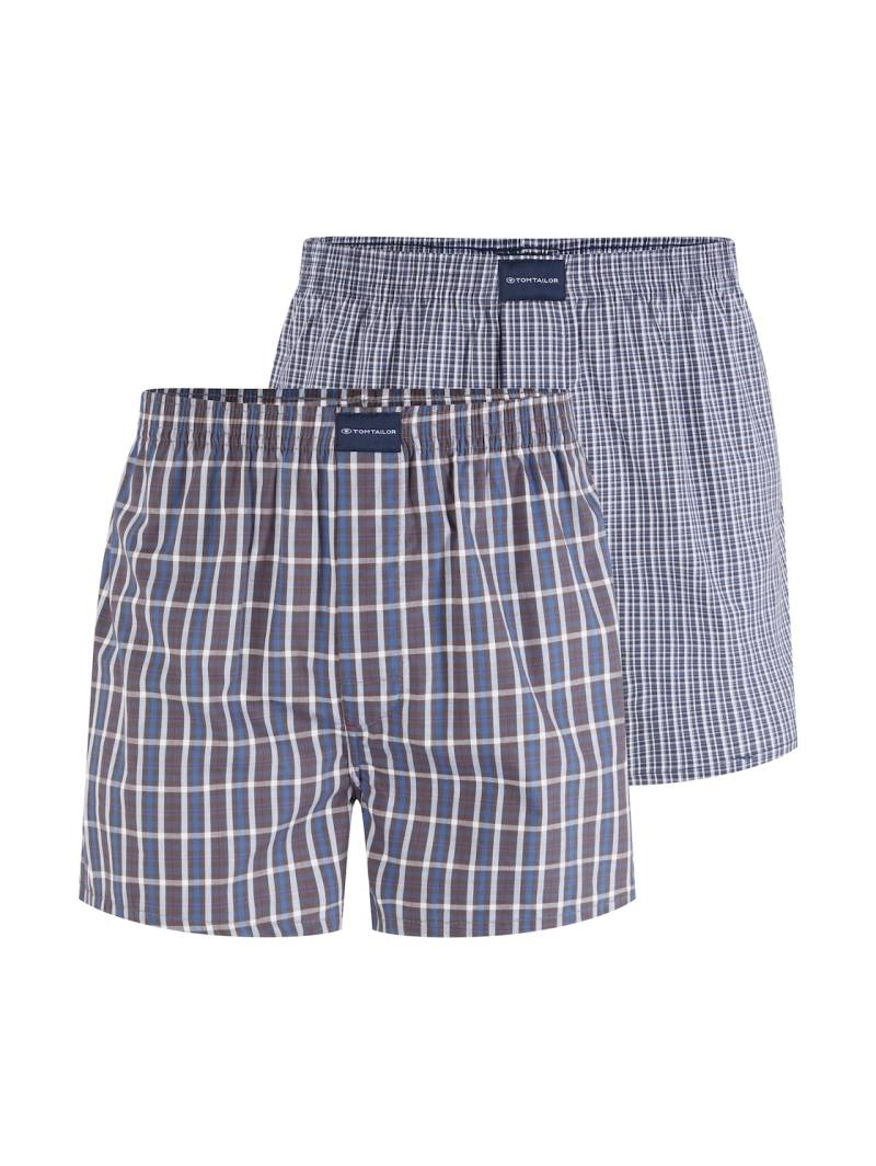 TOM TAILOR Herren Boxer-Shorts im Zweierpack, blau, Logo Print, Gr. XXL/8 von Tom Tailor