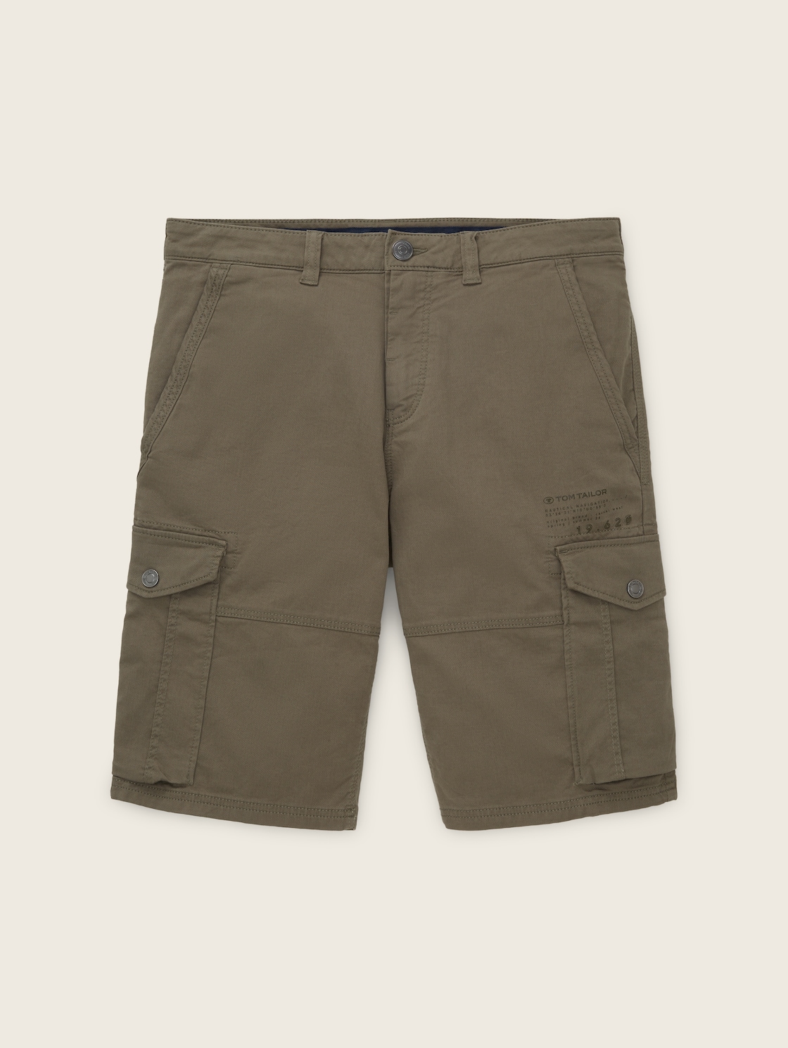 TOM TAILOR Herren Cargo Shorts, grün, Uni, Gr. 30 von Tom Tailor