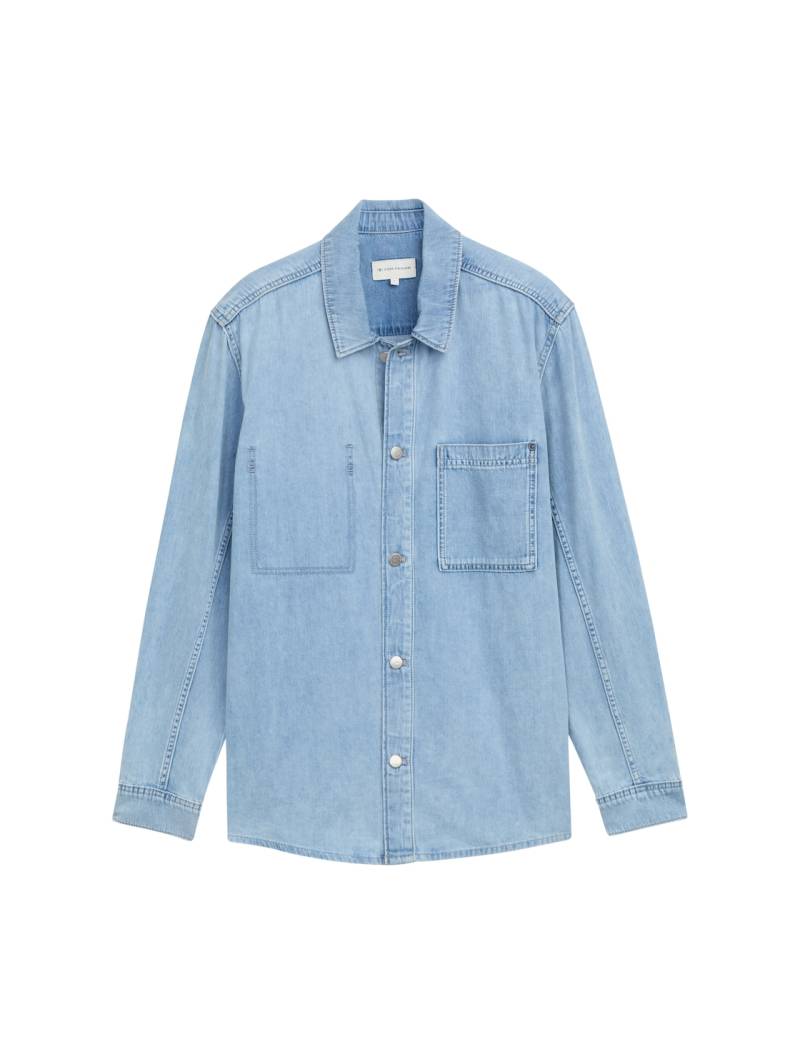 TOM TAILOR Herren Comfort Fit Jeanshemd mit Brusttasche, blau, Uni, Gr. XS TOM TAILOR Herren Comfort Fit Jeanshemd mit Brusttasche, blau, Uni, Gr. XS von Tom Tailor