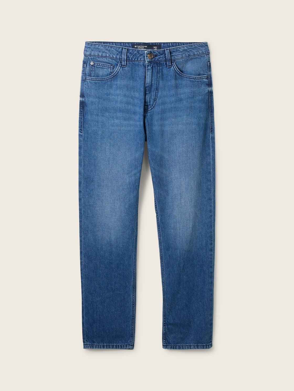 TOM TAILOR Herren Comfort Straight Jeans, blau, Uni, Gr. 33/36 von Tom Tailor