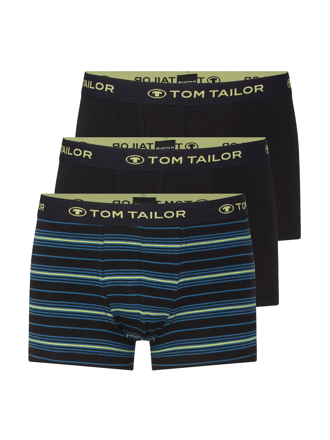 TOM TAILOR Herren Dreierpack Hip Pants mit besticktem Bund, schwarz, Gr. S/4 von Tom Tailor