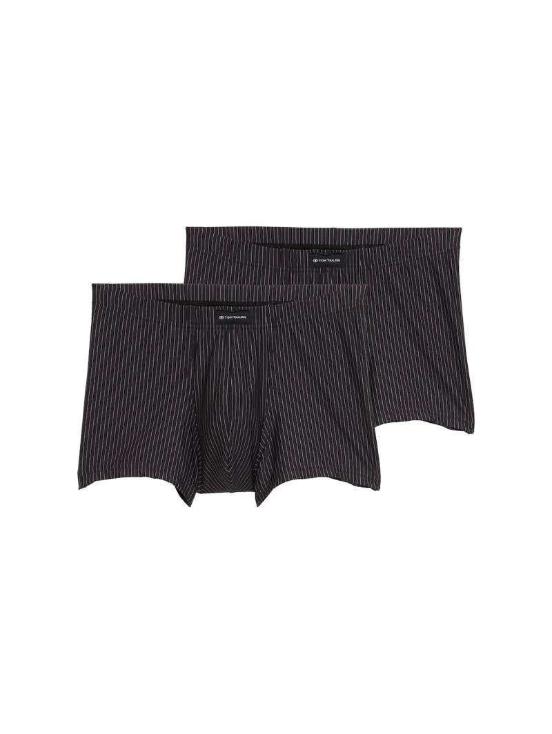 TOM TAILOR Herren Kurze Boxershorts im 2er-Pack, schwarz, Uni, Gr. L/6 von Tom Tailor