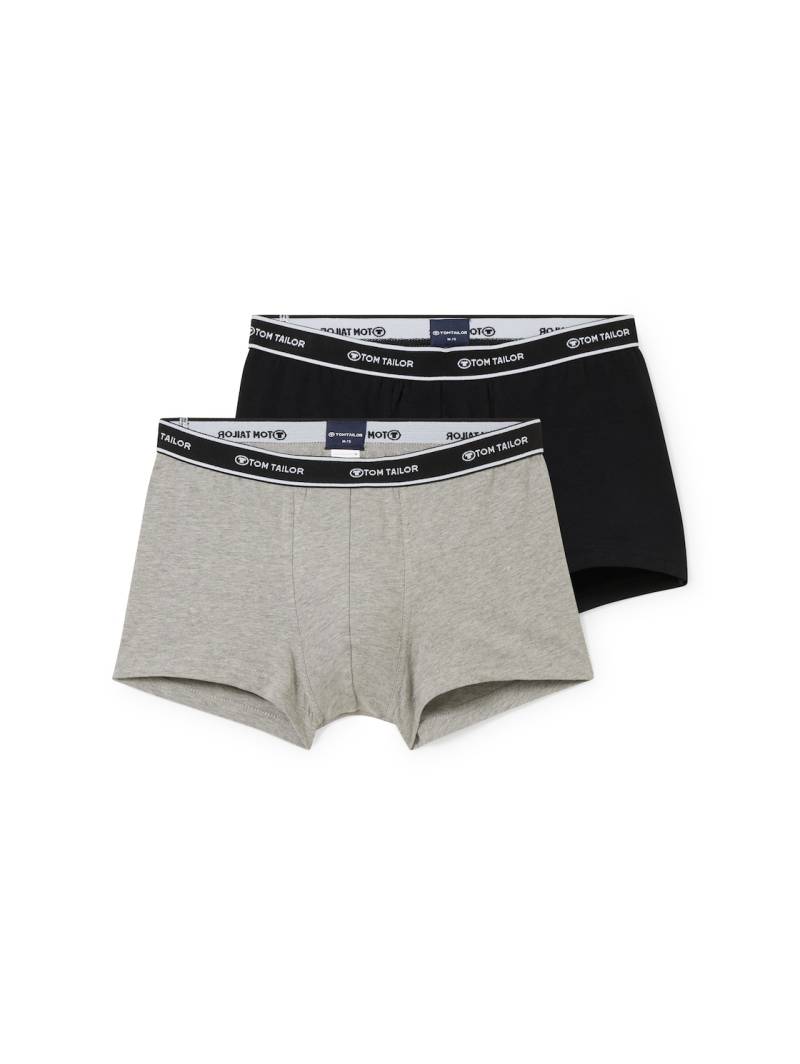 TOM TAILOR Herren Kurze Boxershorts im 2er-Pack, grau, Uni, Gr. M/5 von Tom Tailor