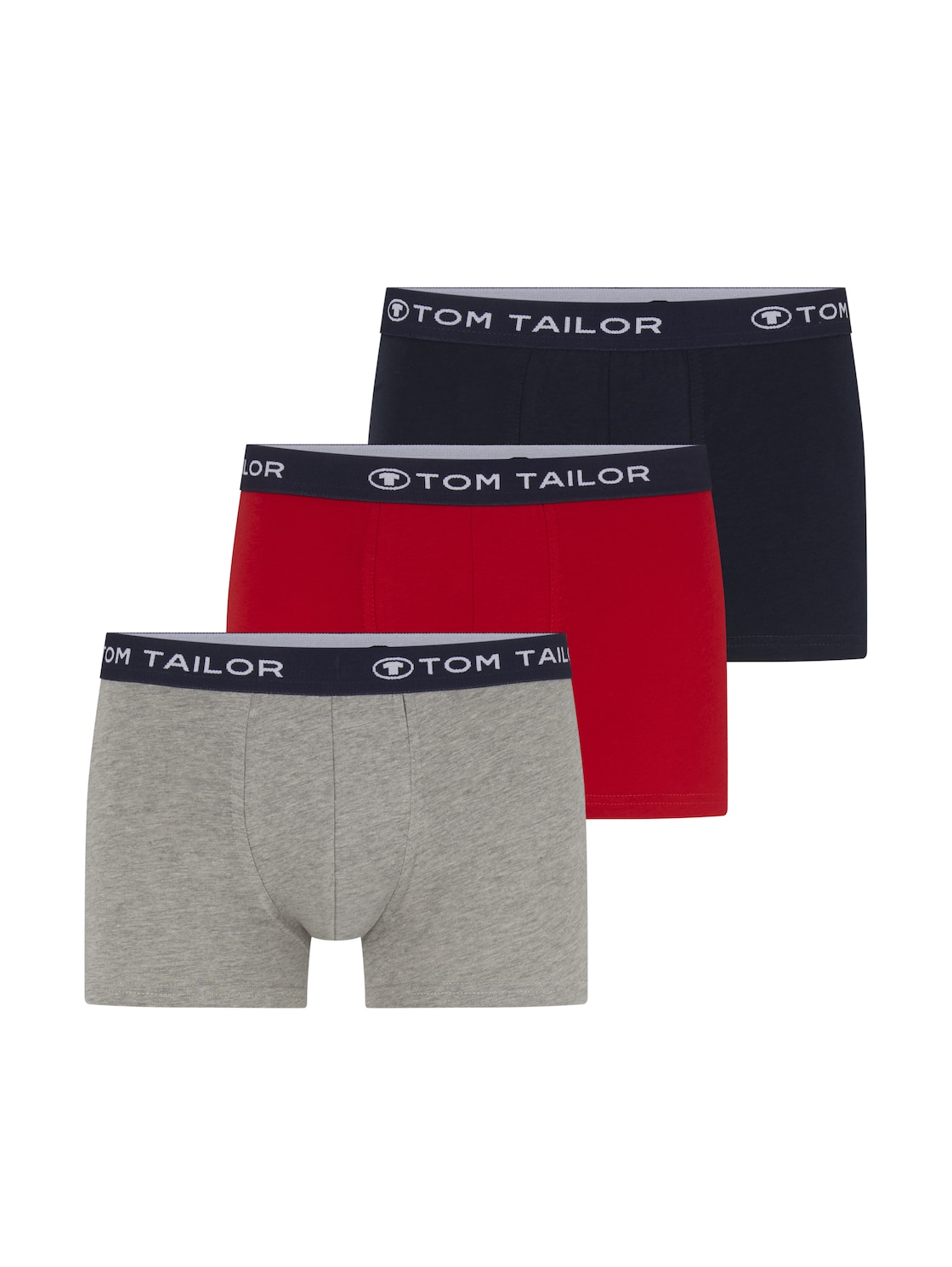 TOM TAILOR Herren Hip-Pants im Dreierpack, rot, Logo Print, Gr. M/5 von Tom Tailor