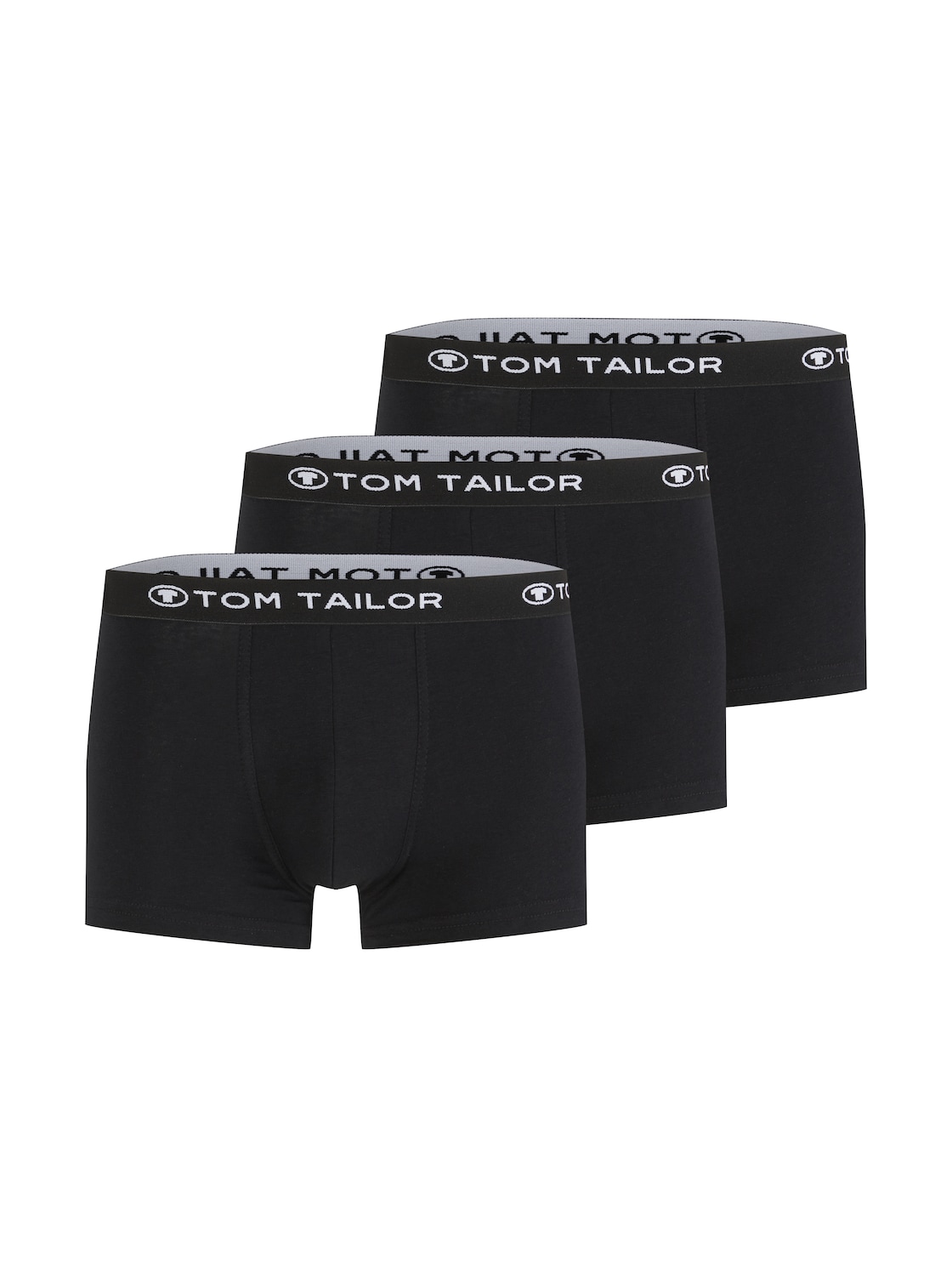 TOM TAILOR Herren Hip-Pants im Dreierpack, schwarz, Logo Print, Gr. M/5 von Tom Tailor