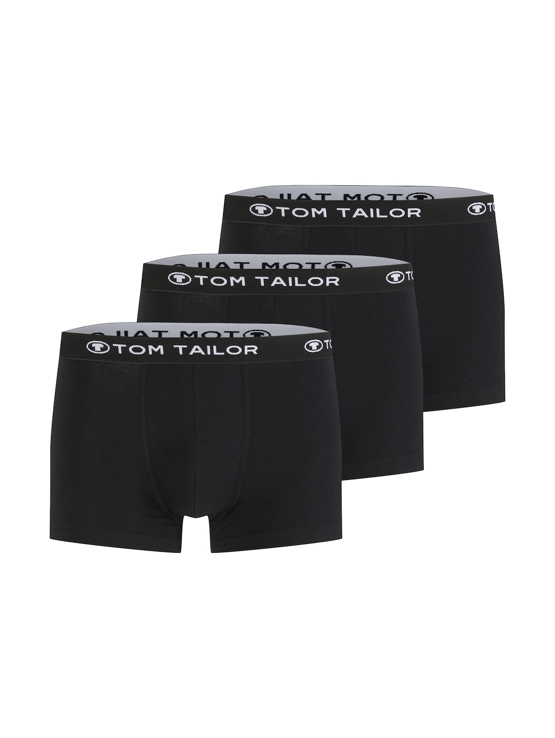 TOM TAILOR Herren Hip-Pants im Dreierpack, schwarz, Logo Print, Gr. S/4 von Tom Tailor