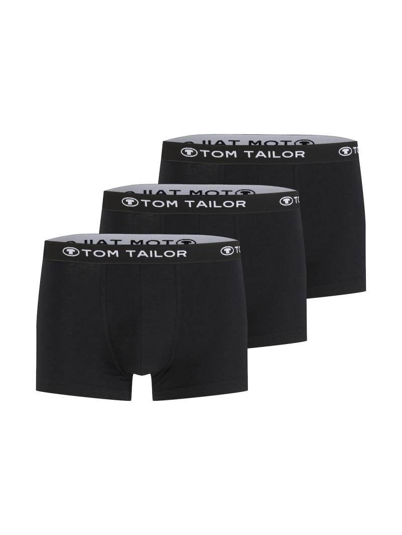 TOM TAILOR Herren Kurze Boxershorts im 3er-Pack, schwarz, Uni, Gr. S/4 von Tom Tailor