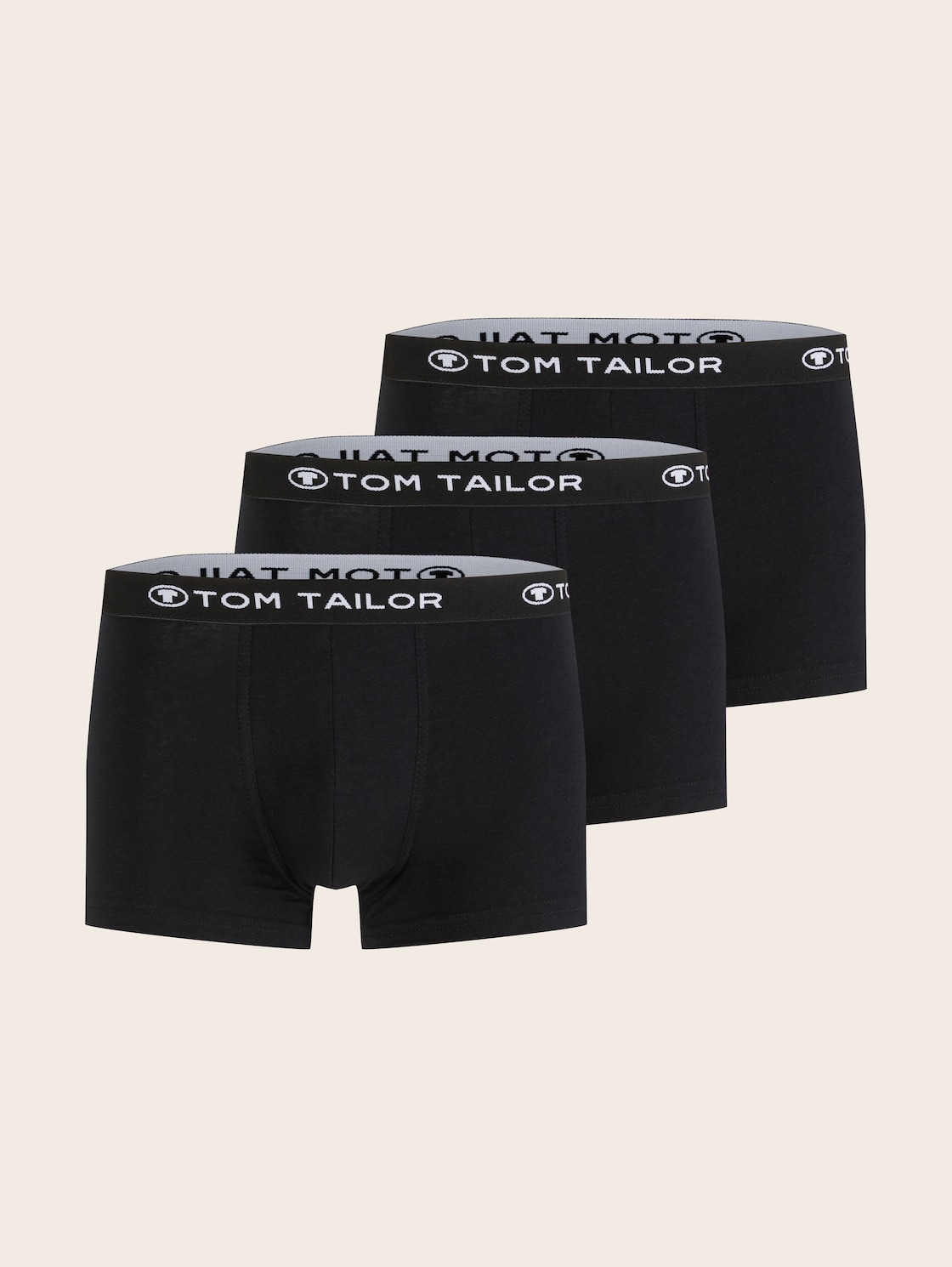 TOM TAILOR Herren Hip-Pants im Dreierpack, schwarz, Logo Print, Gr. XL/7 von Tom Tailor