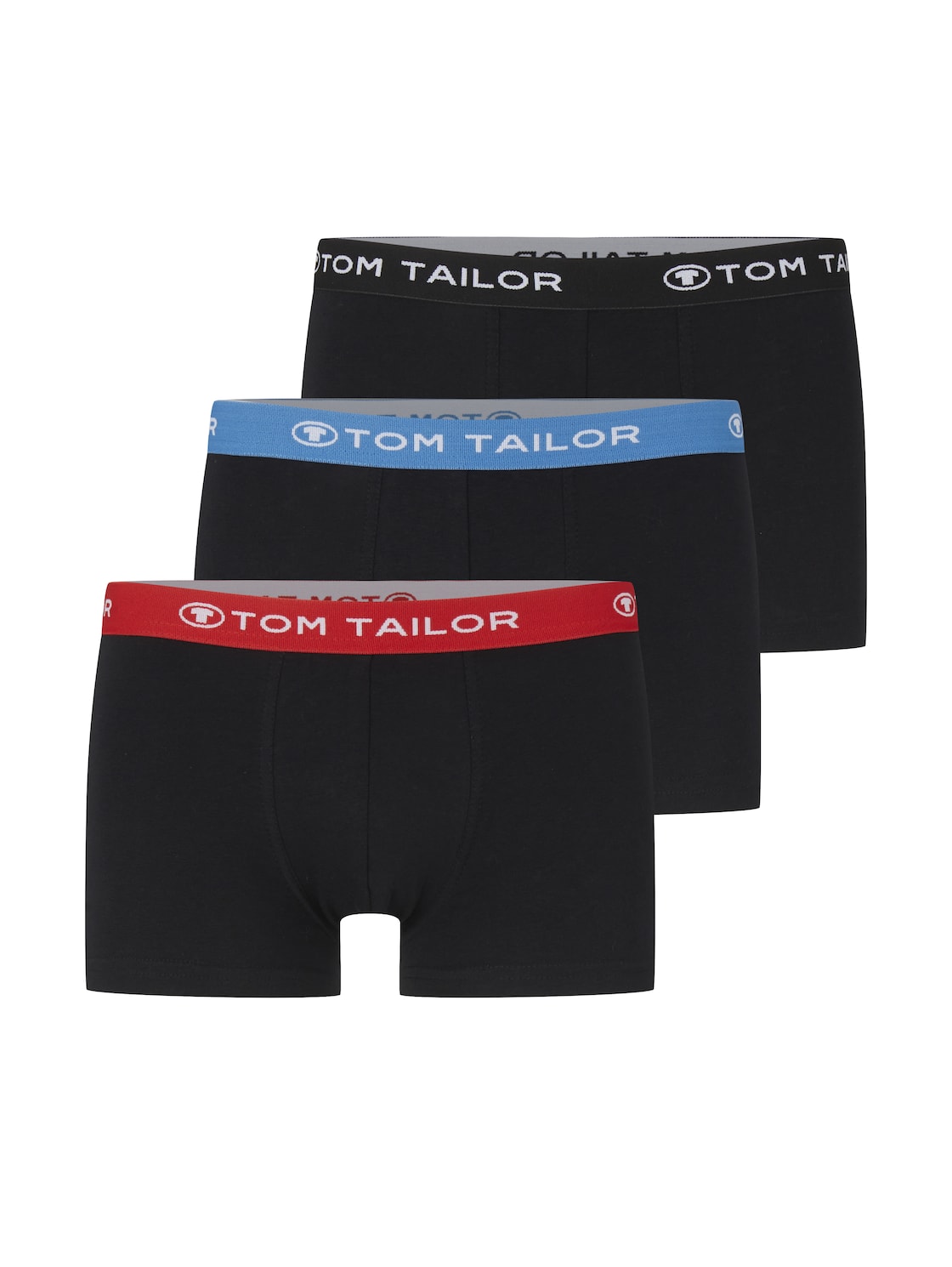 TOM TAILOR Herren Hip-Pants im Dreierpack, schwarz, Logo Print, Gr. S/4 von Tom Tailor