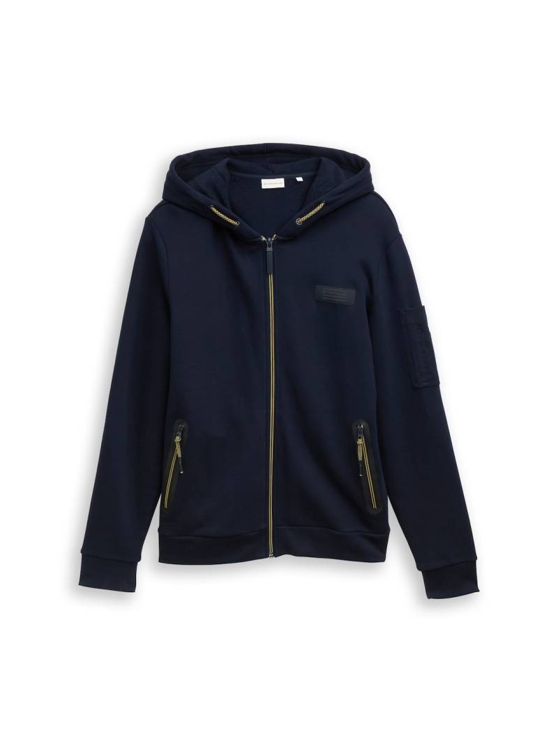 TOM TAILOR Herren Hoodie Sweatjacke mit Reißverschlusstaschen, blau, Uni, Gr. XXXL TOM TAILOR Herren Hoodie Sweatjacke mit Reißverschlusstaschen, blau, Uni, Gr. XXXL von Tom Tailor