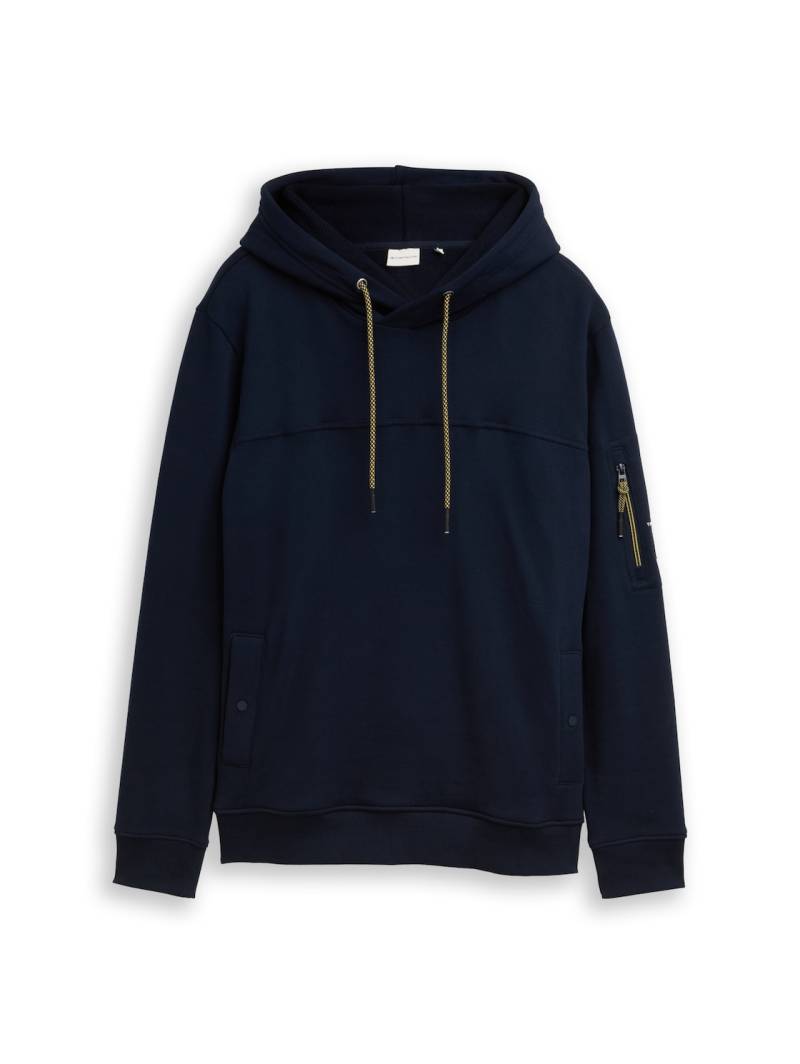 TOM TAILOR Herren Hoodie Sweatshirt mit Taschen, blau, Uni, Gr. XXL von Tom Tailor