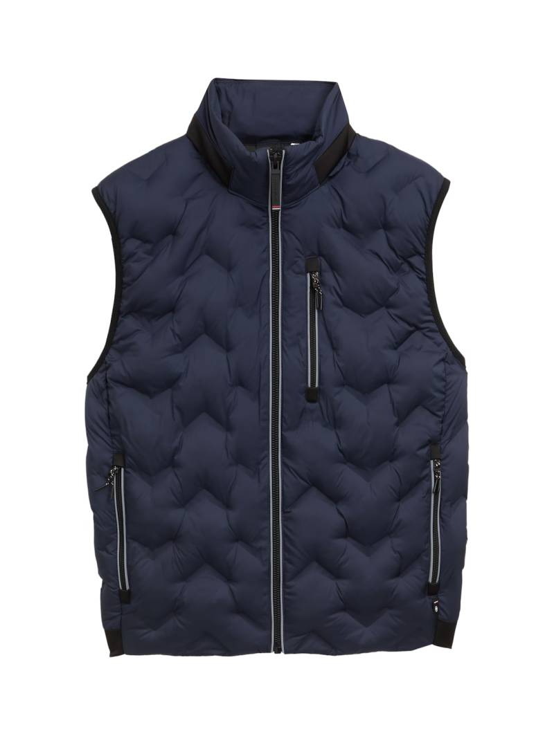 TOM TAILOR Herren Hybrid Lightweight Steppweste, blau, Uni, Gr. M von Tom Tailor