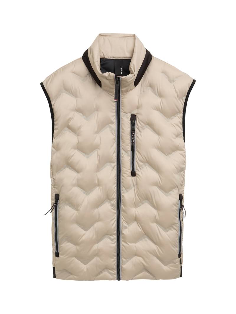 TOM TAILOR Herren Hybrid Lightweight Steppweste, braun, Uni, Gr. L von Tom Tailor