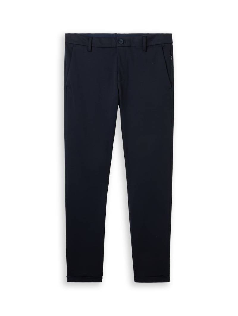 TOM TAILOR Herren TTTRAVIS SLIM Chino Hose aus Piqué Jersey, blau, Uni, Gr. 34/32 von Tom Tailor