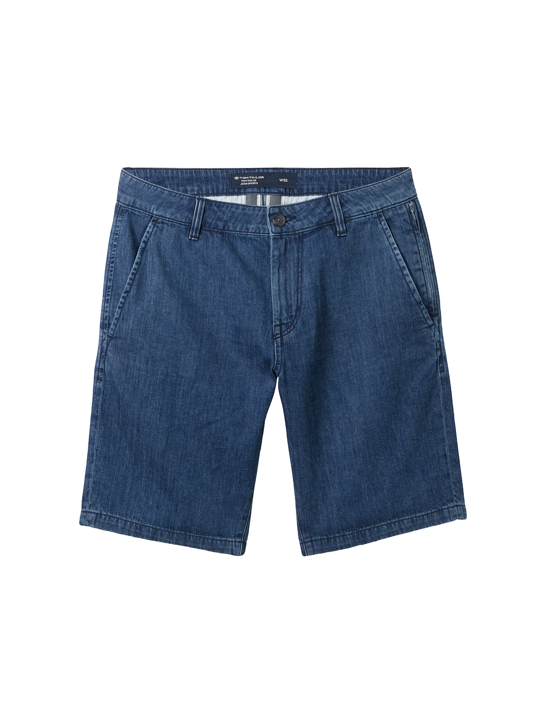 TOM TAILOR Herren Josh Chino Shorts, blau, Uni, Gr. 32 von Tom Tailor