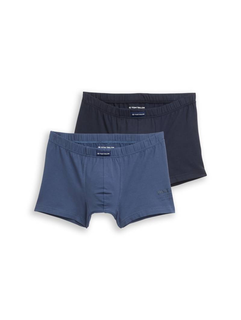 TOM TAILOR Herren Kurze Boxershorts im 2er-Pack, blau, Print, Gr. S/4 von Tom Tailor