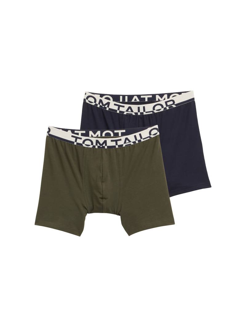 TOM TAILOR Herren Kurze Boxershorts im 2er-Pack, grün, Uni, Gr. M/5 von Tom Tailor