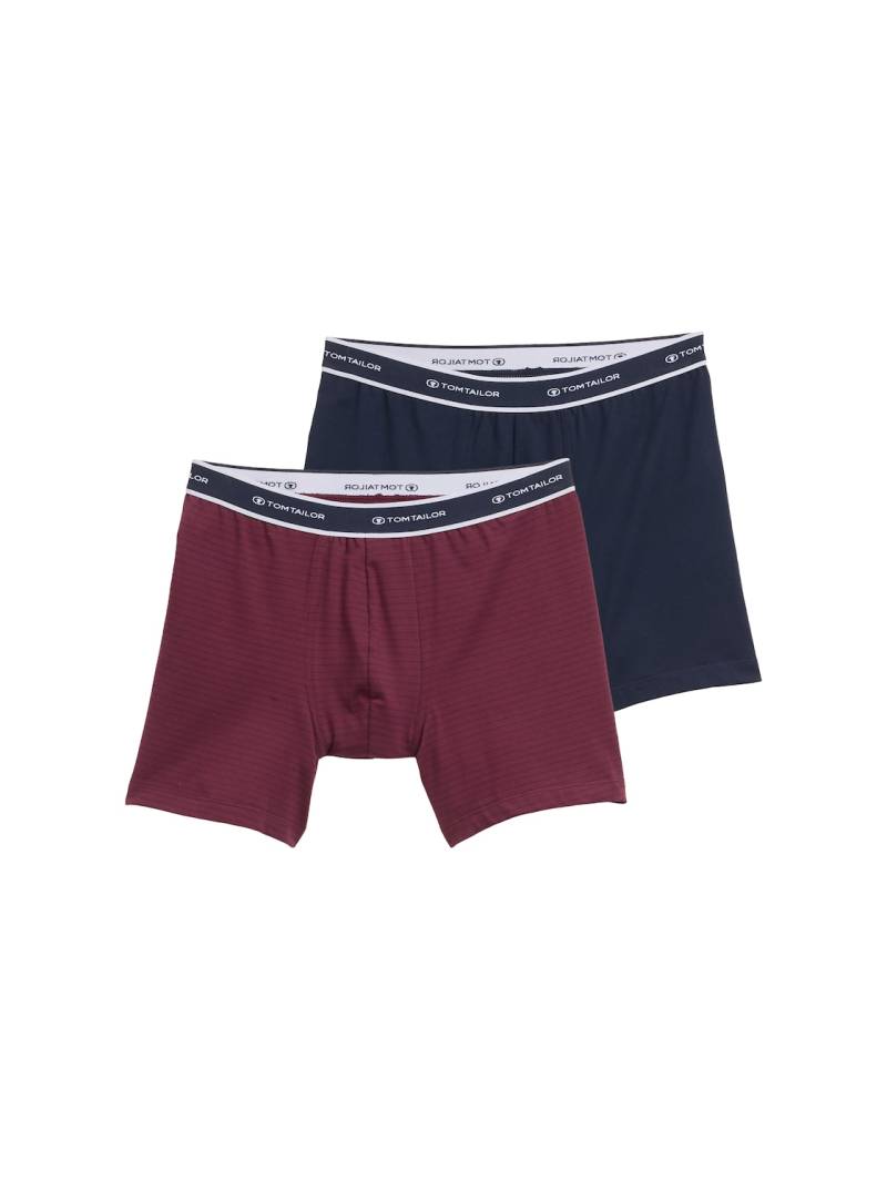 TOM TAILOR Herren Kurze Boxershorts im 2er-Pack, rot, Gestreift, Gr. XL/7 von Tom Tailor