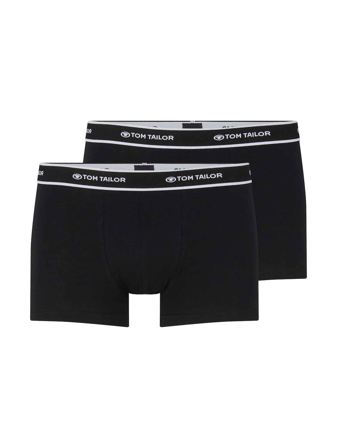TOM TAILOR Herren Kurze Boxershorts im 2er-Pack, schwarz, Uni, Gr. S/4 von Tom Tailor