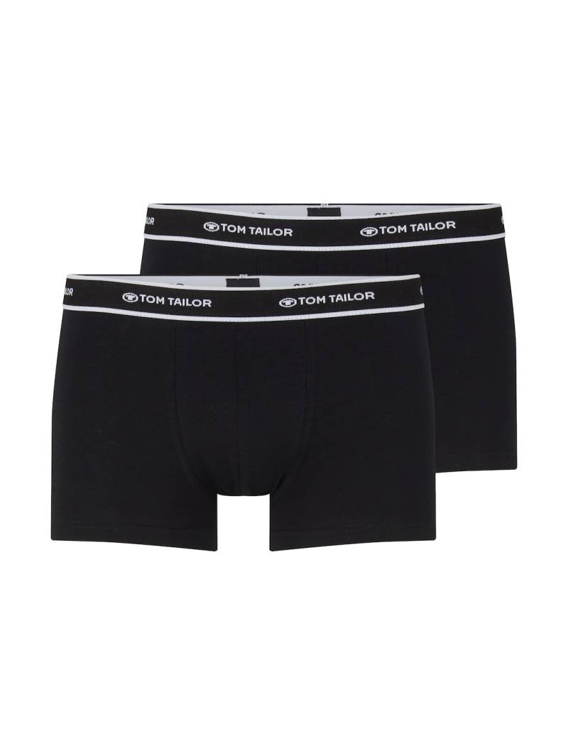 TOM TAILOR Herren Kurze Boxershorts im 2er-Pack, schwarz, Uni, Gr. XL/7 von Tom Tailor