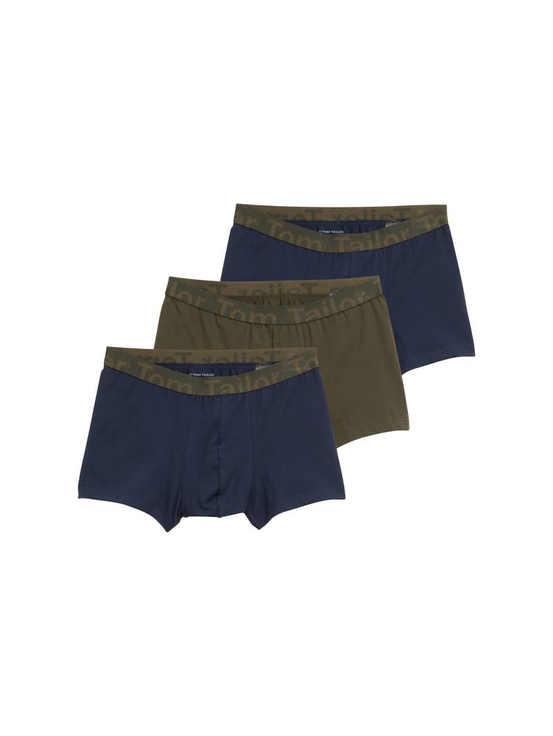 TOM TAILOR Herren Kurze Boxershorts im 3er-Pack, blau, Uni, Gr. L/6 von Tom Tailor