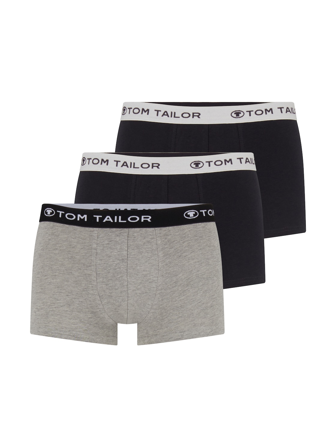 TOM TAILOR Herren Kurze Boxershorts im 3er-Pack, grau, Uni, Gr. M/5 von Tom Tailor