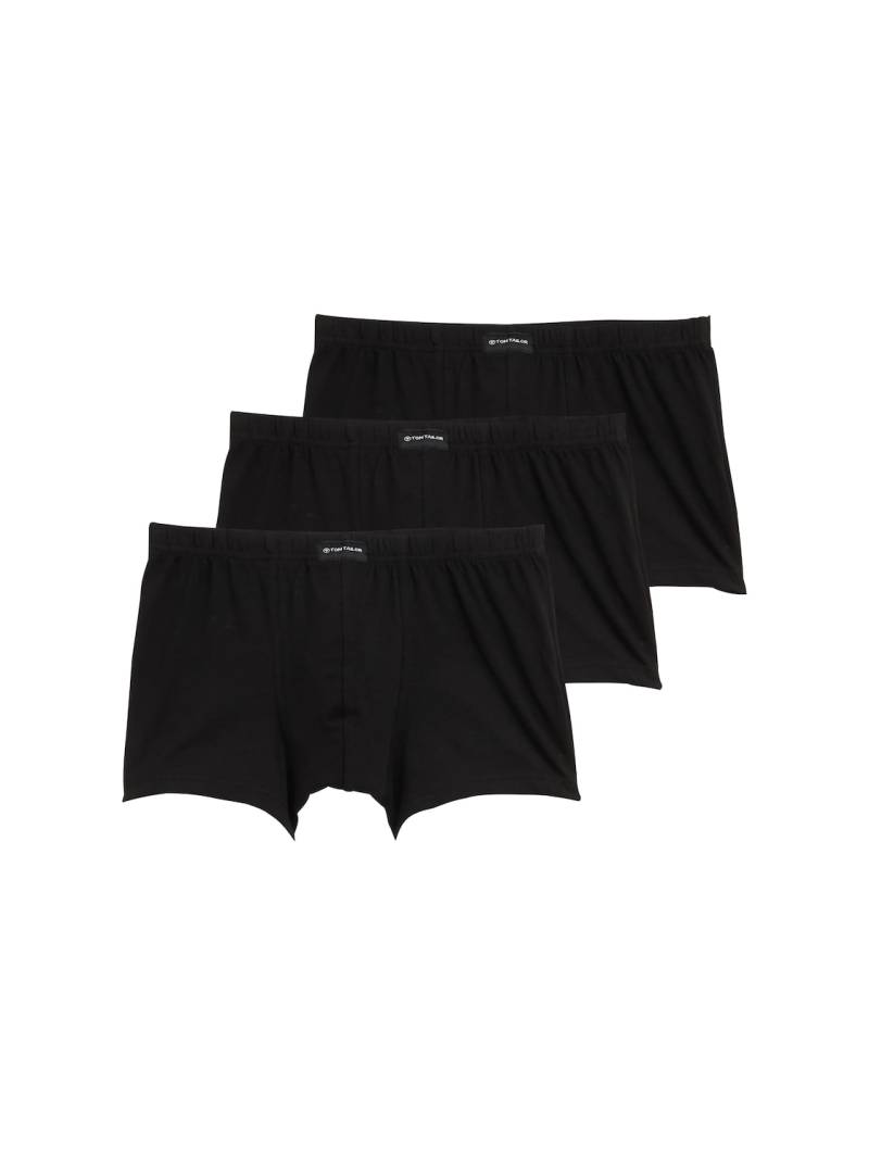 TOM TAILOR Herren Kurze Boxershorts im 3er-Pack, schwarz, Uni, Gr. XL/7 von Tom Tailor