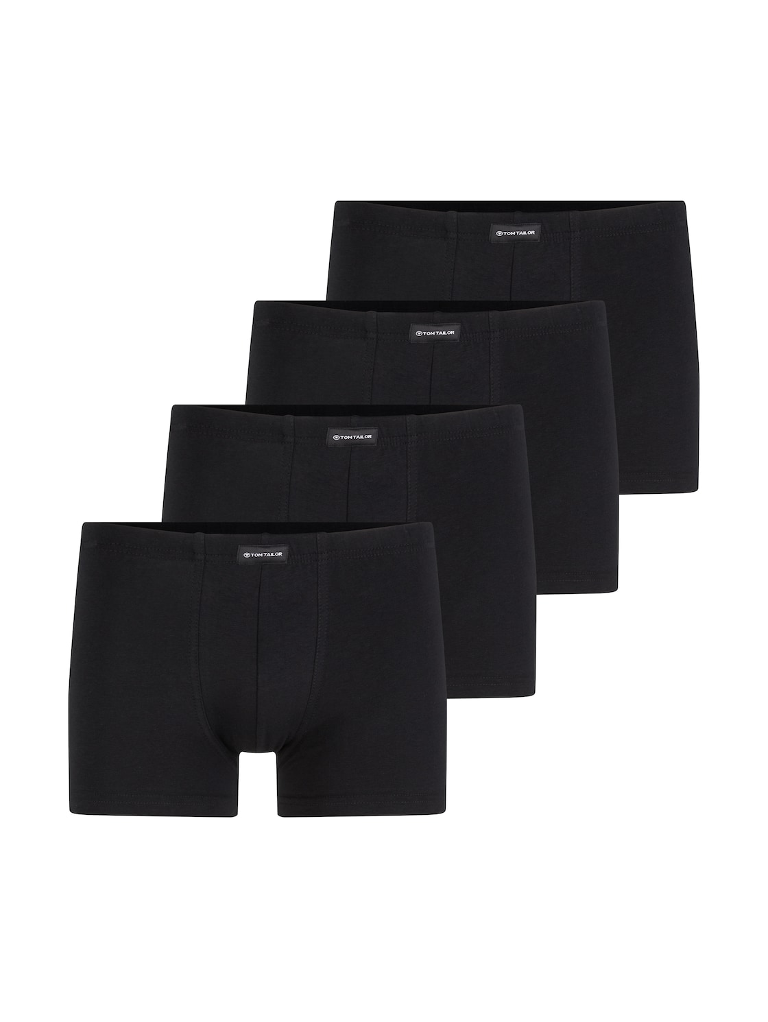 TOM TAILOR Herren Kurze Boxershorts im 4er-Pack, schwarz, Uni, Gr. XL/7 von Tom Tailor
