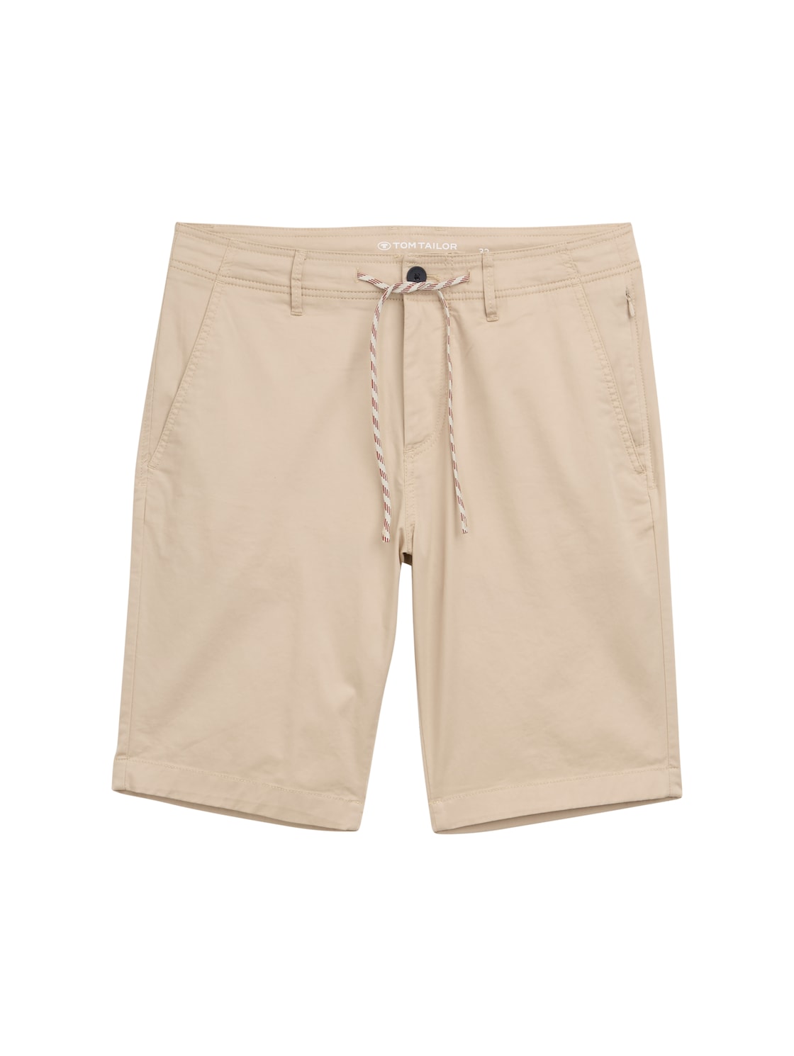 TOM TAILOR Herren Lightweight Chino Shorts mit Kordelzug, braun, Uni, Gr. 29 von Tom Tailor