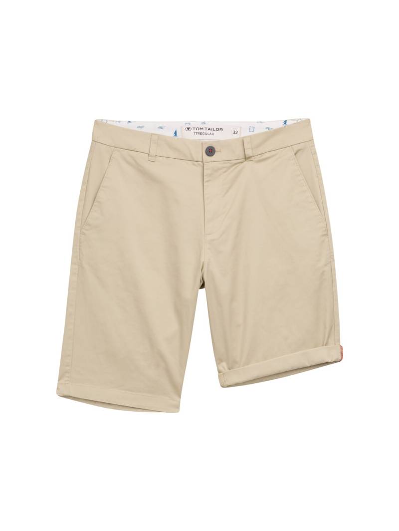 TOM TAILOR Herren Lightweight Regular Chino Shorts, braun, Uni, Gr. 34 von Tom Tailor