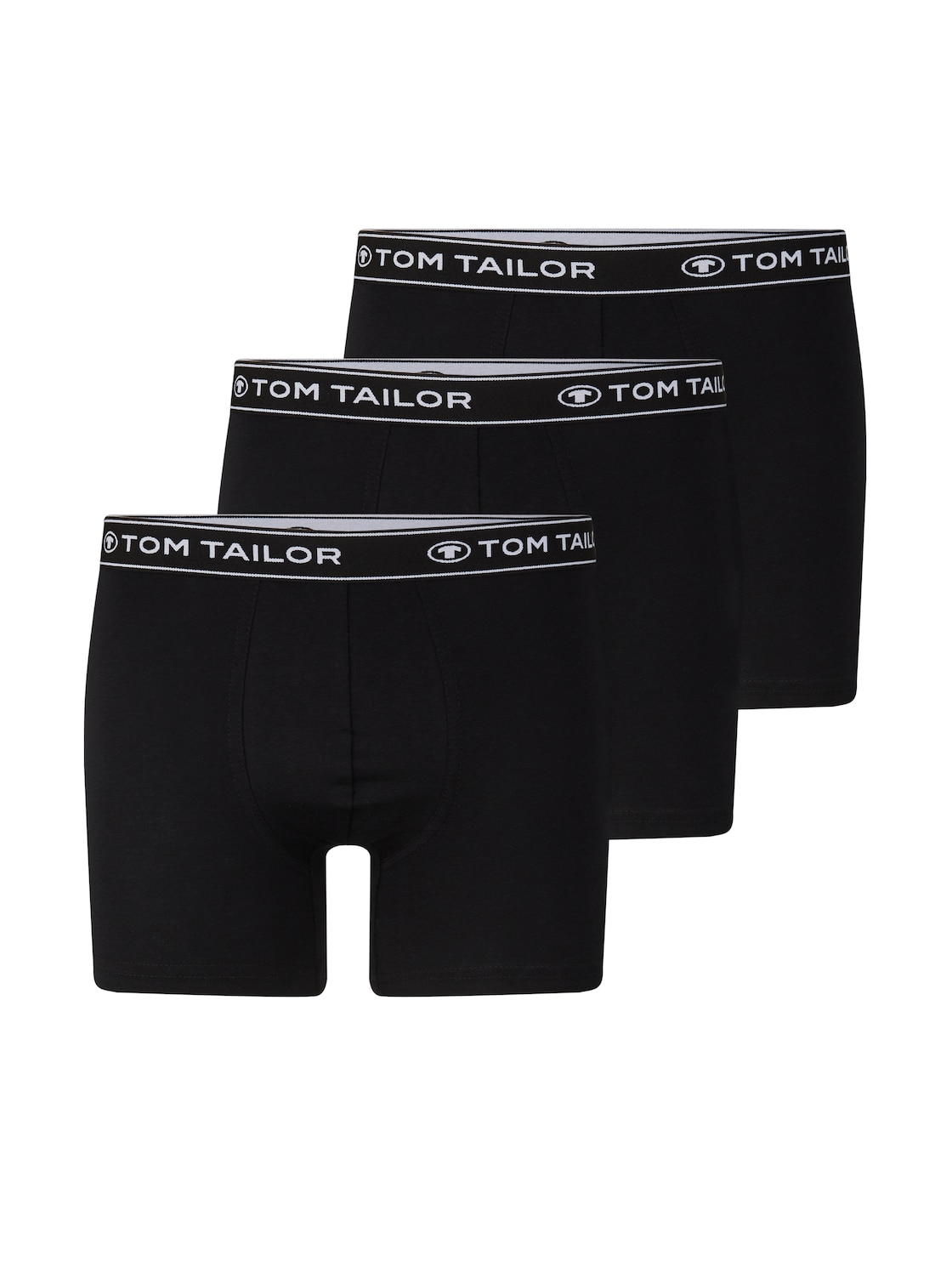TOM TAILOR Herren Mittellange Boxershorts im 3er-Pack, schwarz, Uni, Gr. S/4 von Tom Tailor