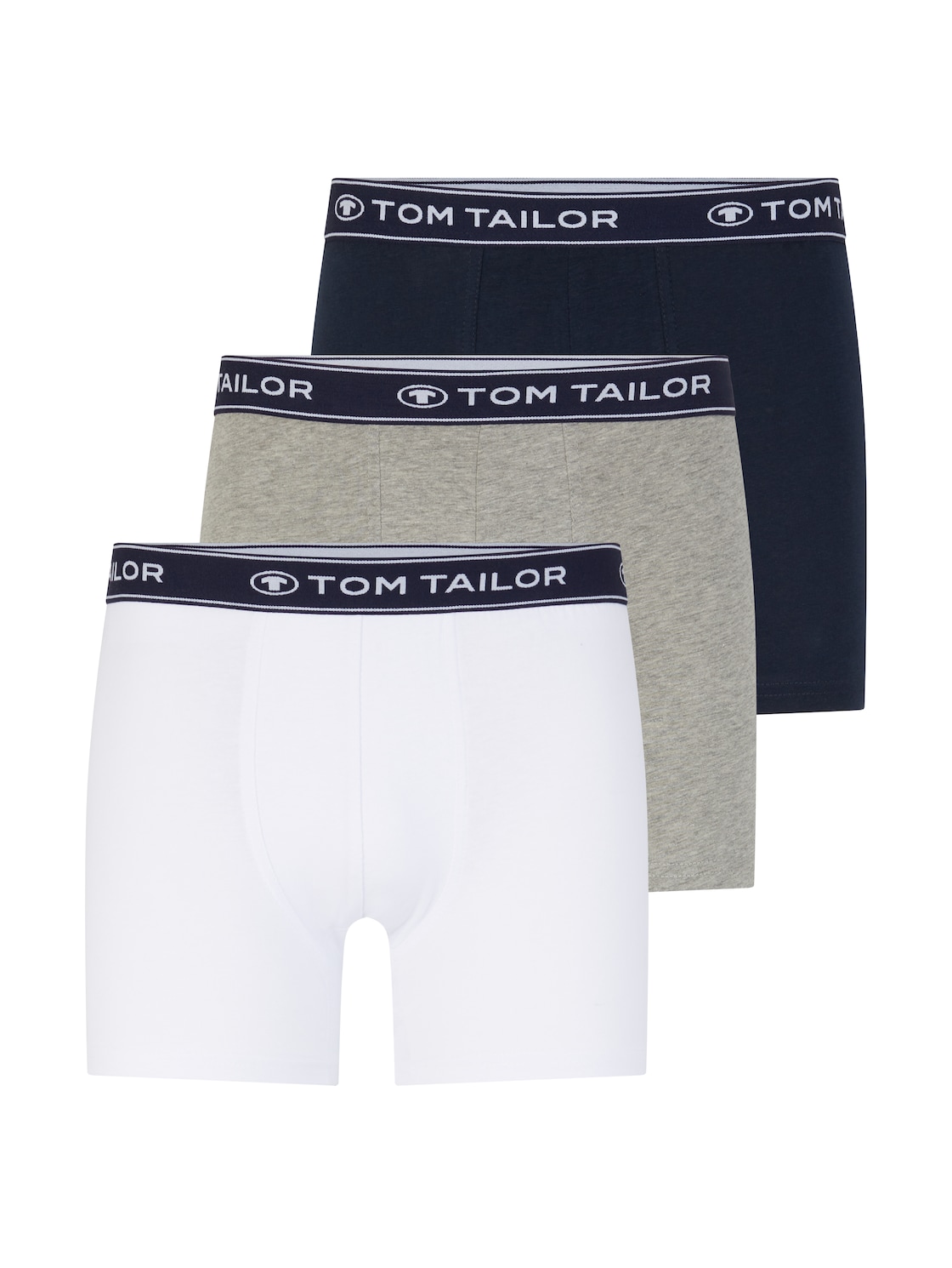 TOM TAILOR Herren Mittellange Boxershorts im 3er-Pack, grau, Uni, Gr. M/5 von Tom Tailor