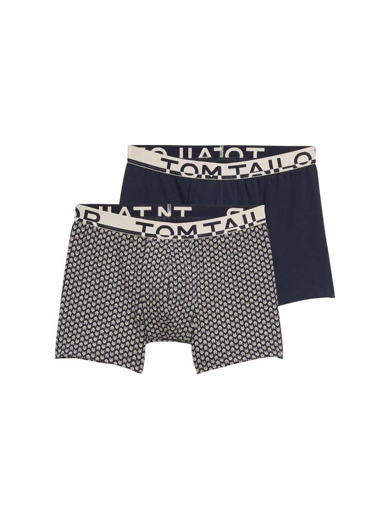TOM TAILOR Herren Mittellange Boxer im 2er-Pack, blau, Print, Gr. XL/7 von Tom Tailor