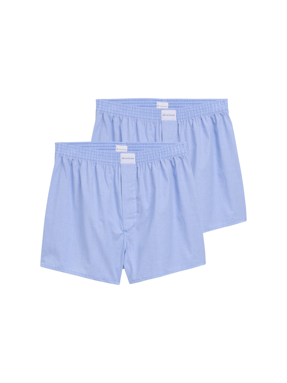 TOM TAILOR Herren Mittellange Boxershorts aus Baumwolle im 2er-Pack, blau, Uni, Gr. L/6 von Tom Tailor