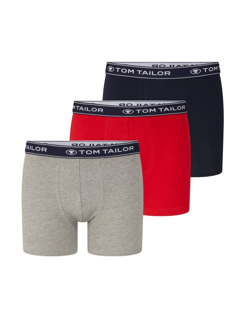 TOM TAILOR Herren Mittellange Boxershorts im 3er-Pack, rot, Uni, Gr. XXL/8 von Tom Tailor