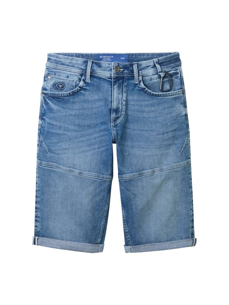 TOM TAILOR Herren Morris Overknee Shorts, blau, Uni, Gr. 29 von Tom Tailor