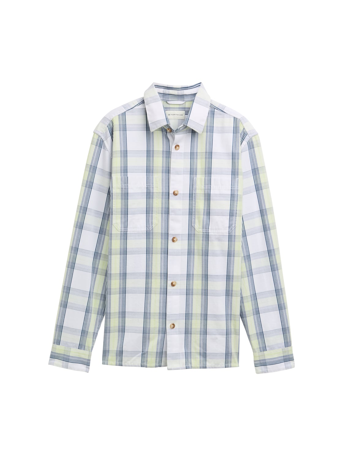 TOM TAILOR Herren Overshirt mit Karomuster, blau, Kariert, Gr. M von Tom Tailor