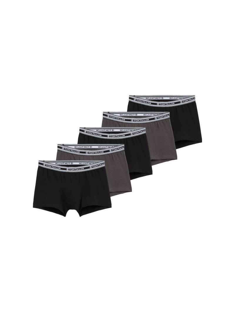 TOM TAILOR Herren Kurze Boxershorts im 5er-Pack, schwarz, Uni, Gr. 4 von Tom Tailor