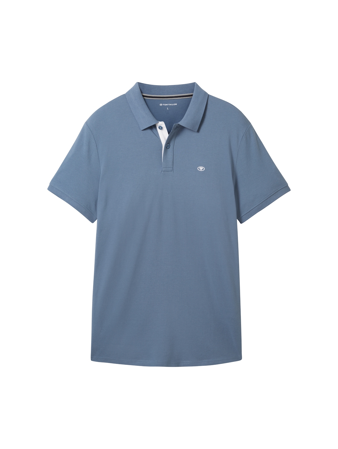 TOM TAILOR Herren Piqué Poloshirt mit Logo-Stickerei, blau, Uni, Gr. XL von Tom Tailor