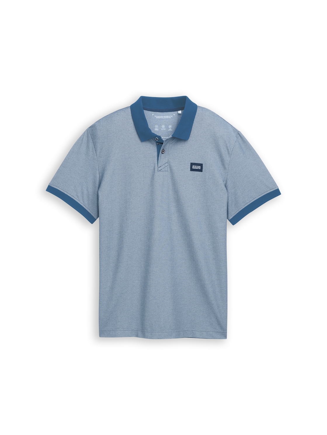 TOM TAILOR Herren Piqué Poloshirt mit Stretch, blau, Meliert, Gr. M von Tom Tailor